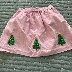 4T Embroidered Pink Corduroy Skirt w/ Christmas Trees